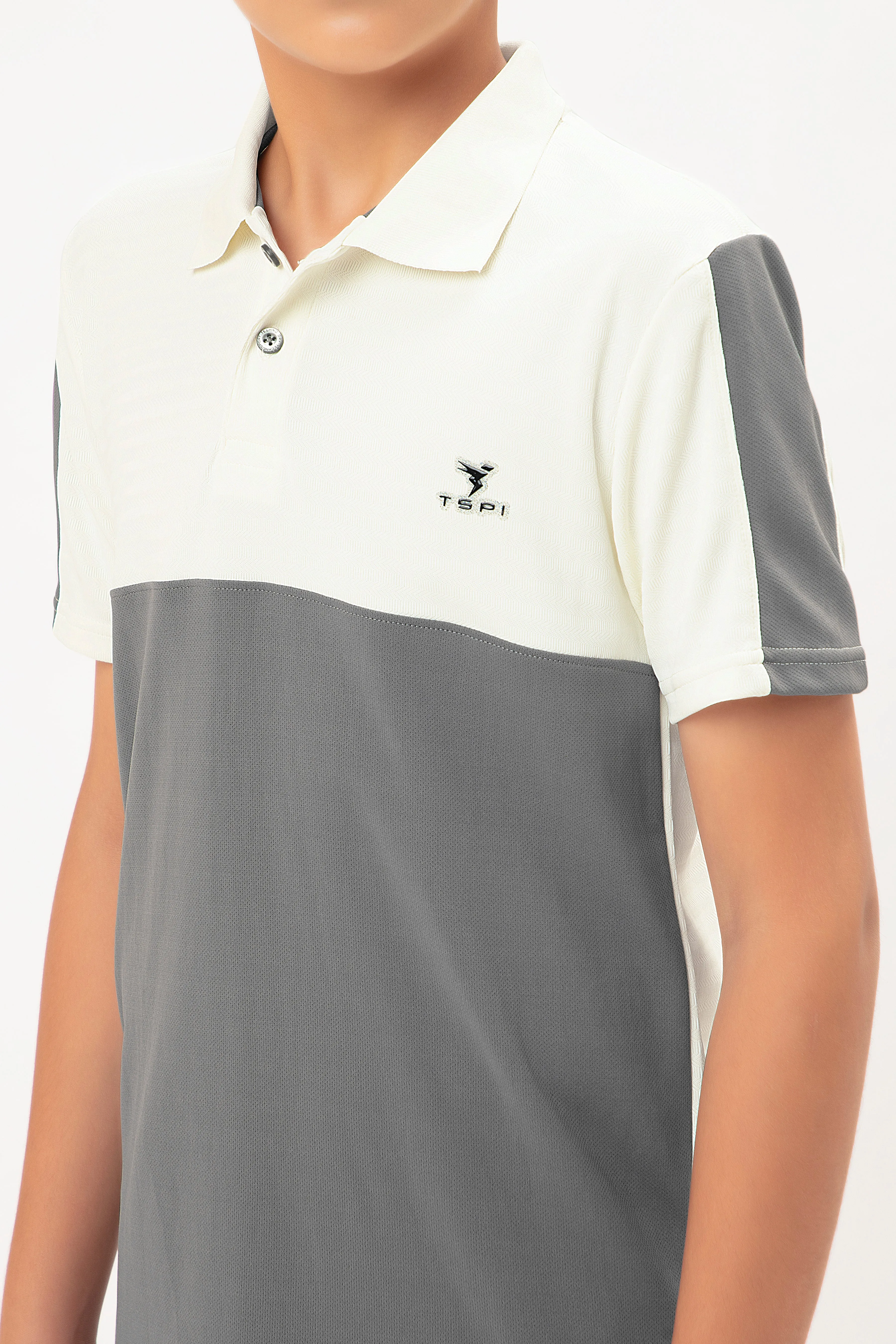 Boys Colorblock Slim Fit Polo T-shirt with TECHNO COOL 