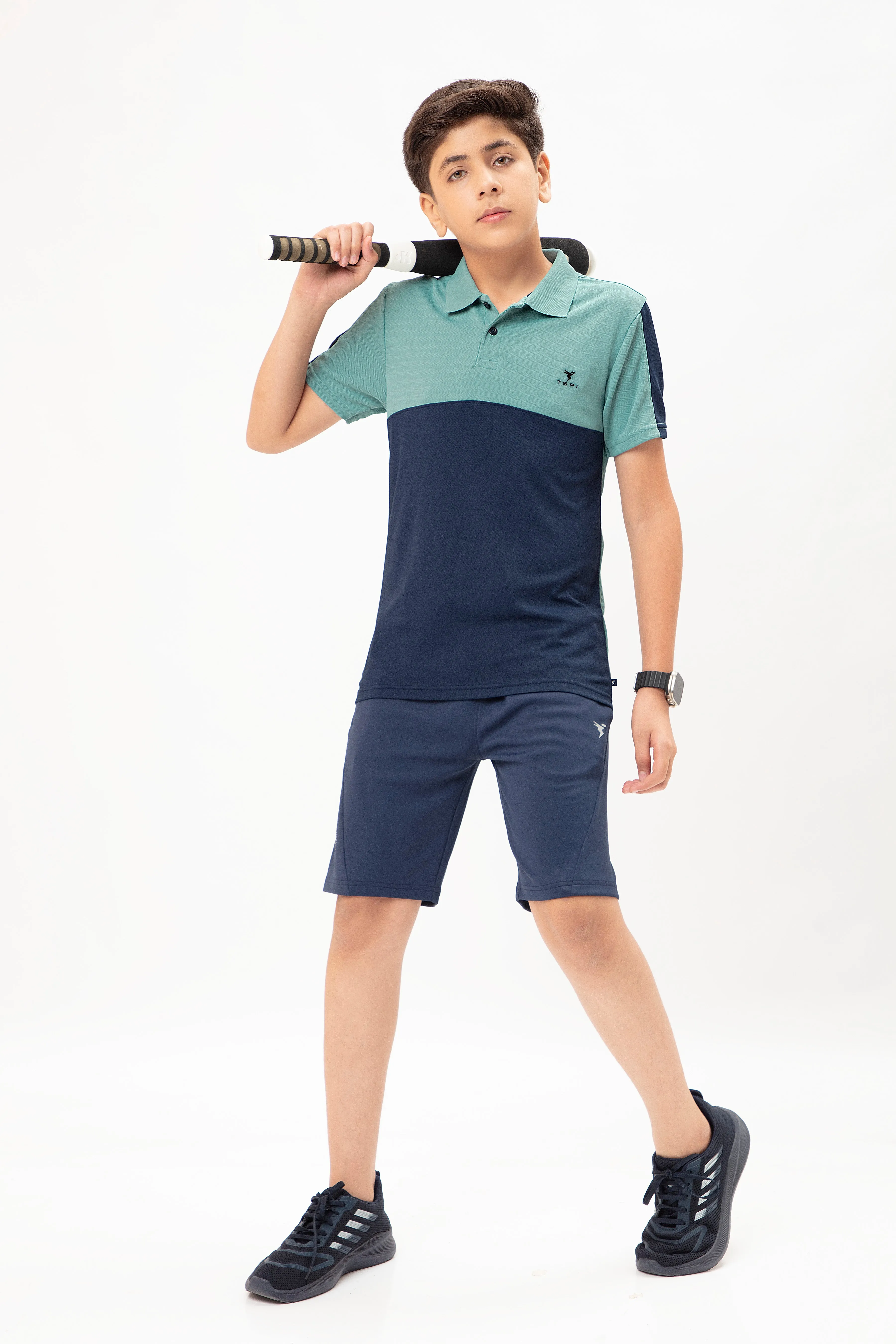 Boys Colorblock Slim Fit Polo T-shirt with TECHNO COOL 