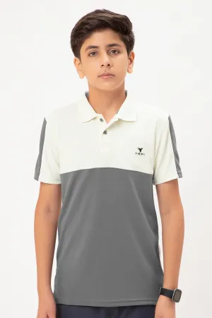 Boys Colorblock Slim Fit Polo T-shirt with TECHNO COOL 