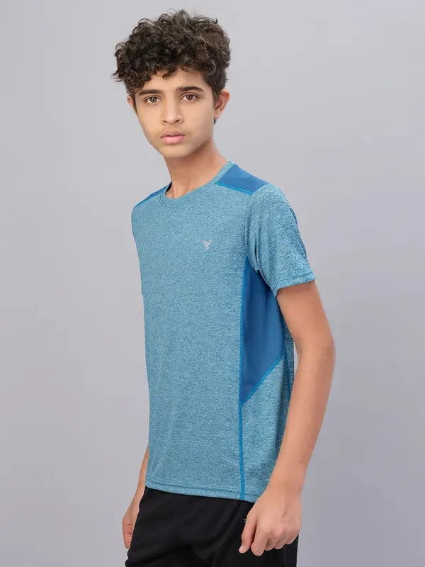 Boys Melange Slim Fit Crew Neck T-shirt with DOUBLE COOL