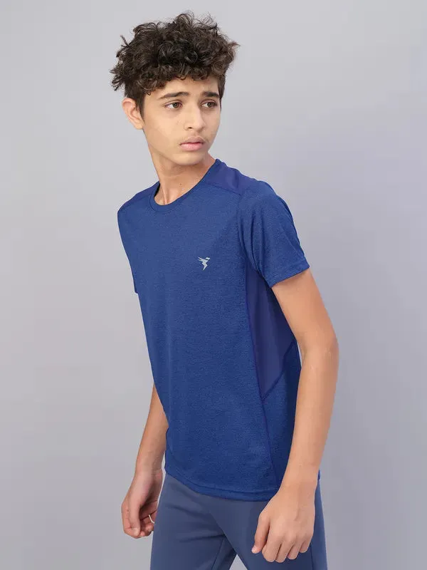 Boys Melange Slim Fit Crew Neck T-shirt with DOUBLE COOL