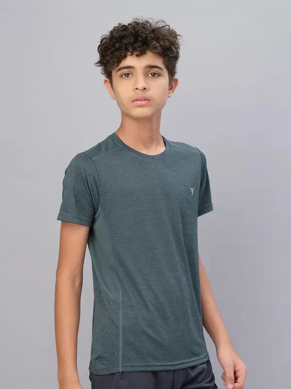 Boys Melange Slim Fit Crew Neck T-shirt with DOUBLE COOL