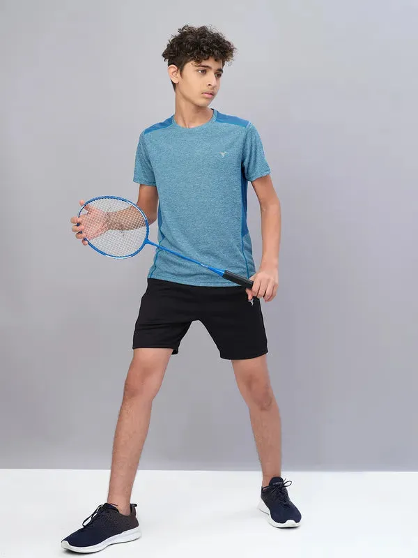Boys Melange Slim Fit Crew Neck T-shirt with DOUBLE COOL