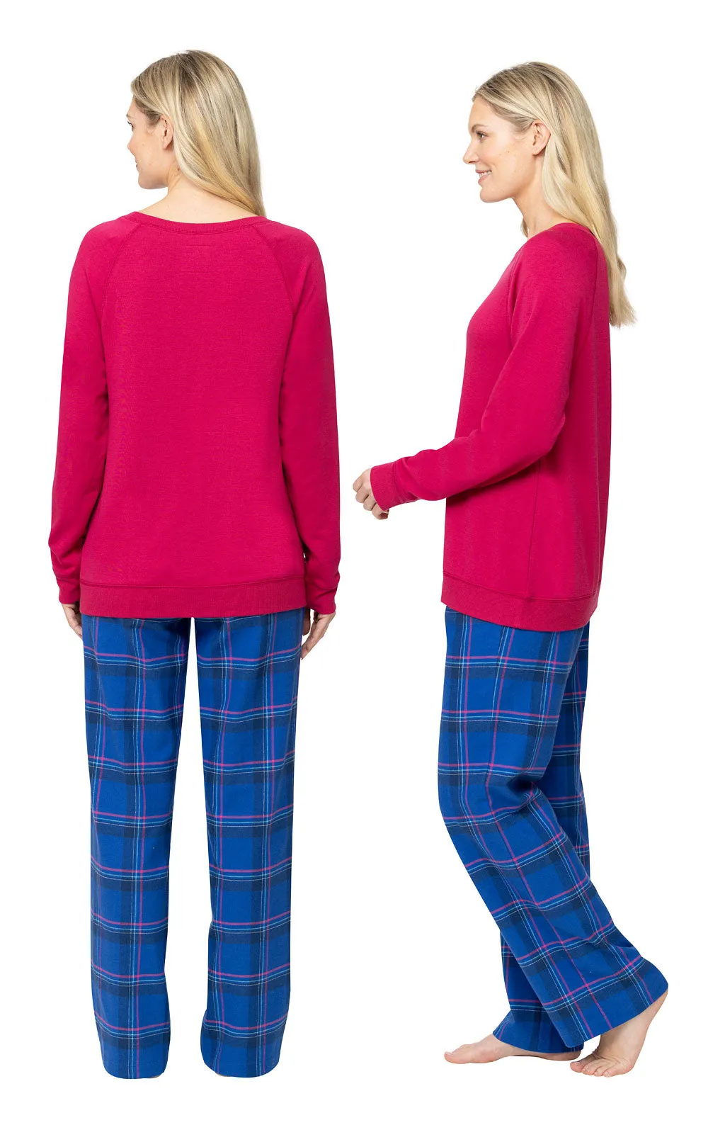 Bright Plaid Soft French Terry & Flannel Pajamas