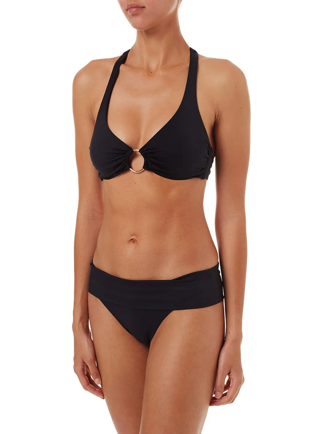 Brussels Black Halterneck Ring Supportive Bikini