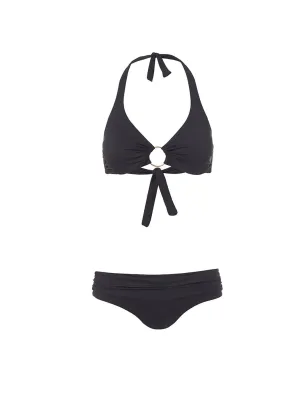 Brussels Black Halterneck Ring Supportive Bikini