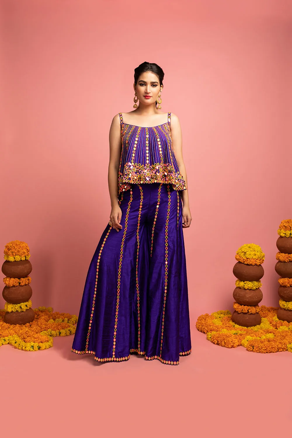 Cami-Blouse With Palazzo Pants