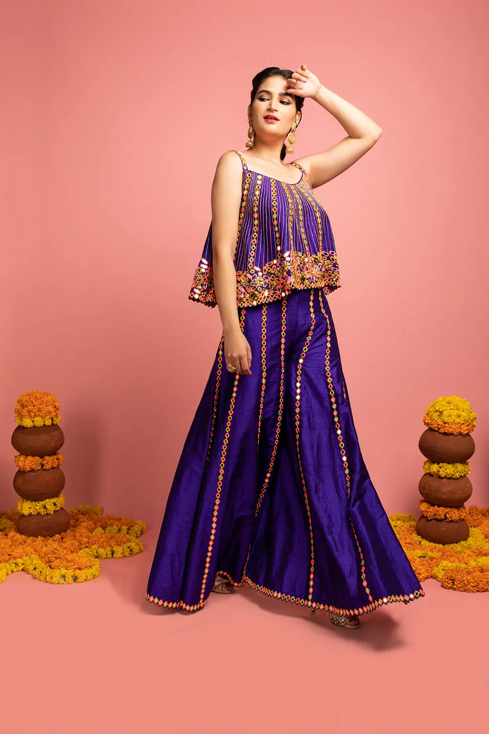 Cami-Blouse With Palazzo Pants