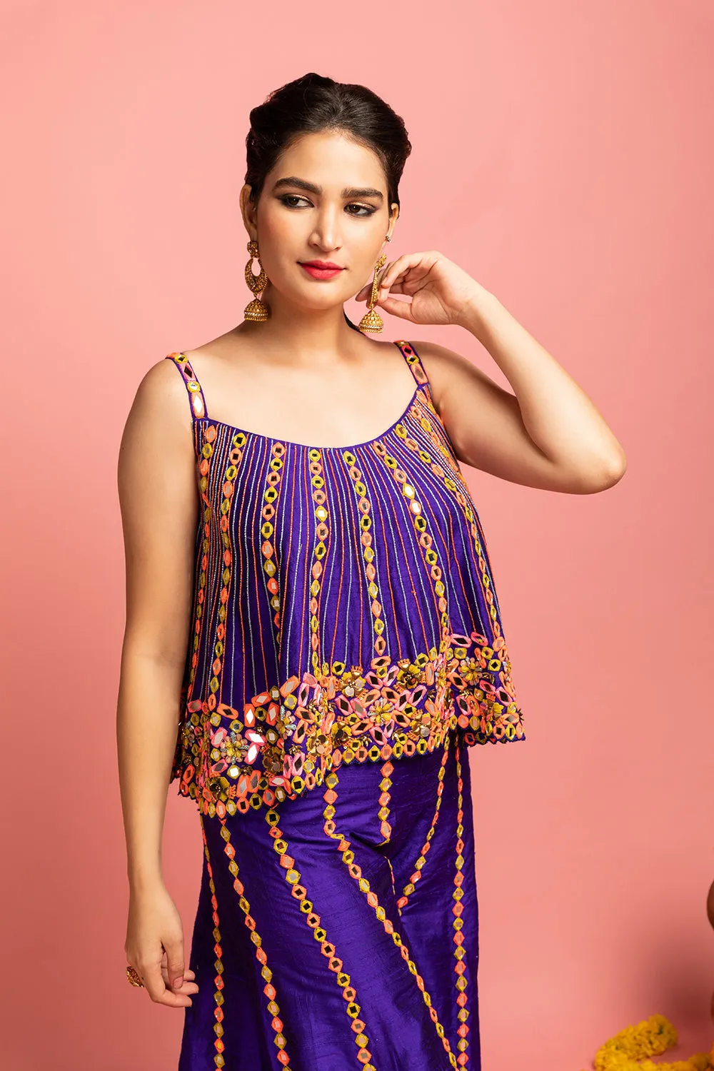 Cami-Blouse With Palazzo Pants