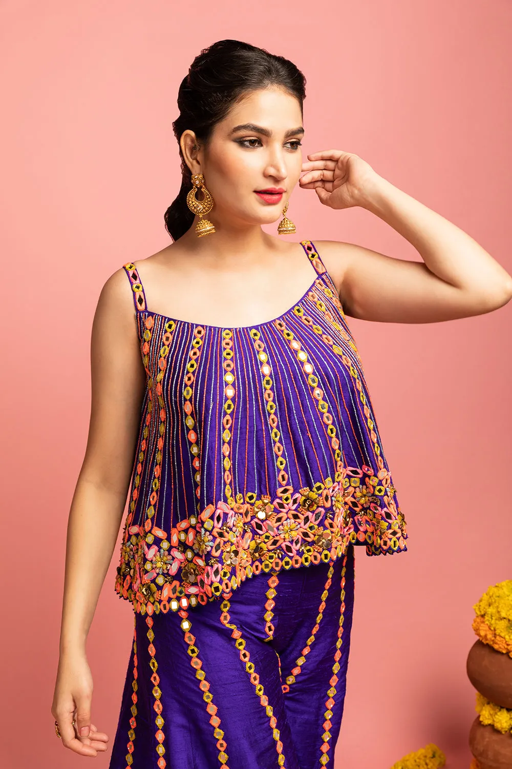 Cami-Blouse With Palazzo Pants
