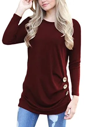 Casual Long Sleeve Tunic Tops