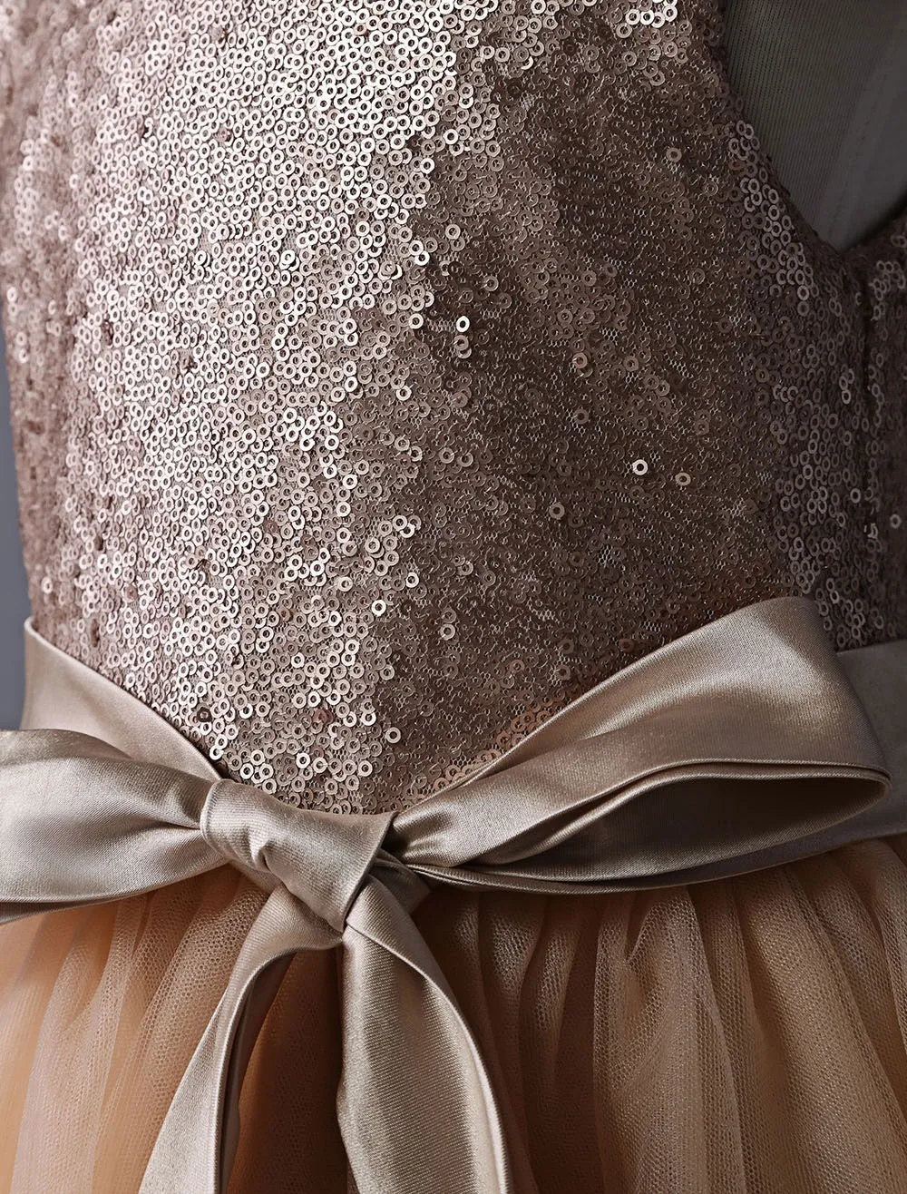 Champagne Sequined Tutu Pageant Dress Toddlers Cap Sleeves Tulle Short Kids Party Dresses