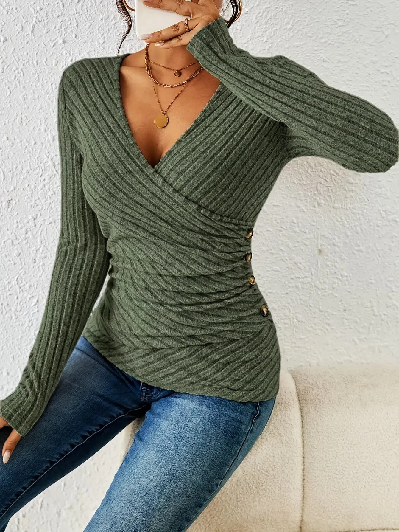 Chic Wrap Top with V-Neckline