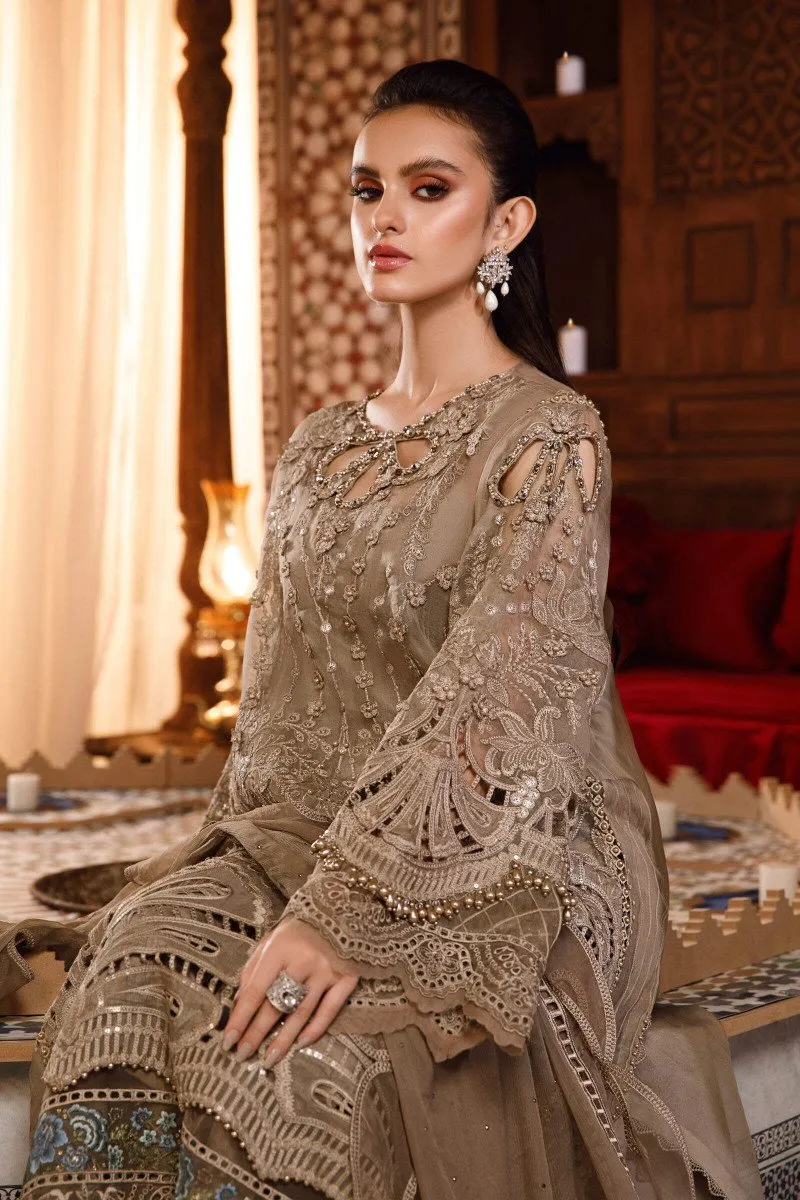 Chiffon Brown Salwar Kameez Pakistani Party Dresses