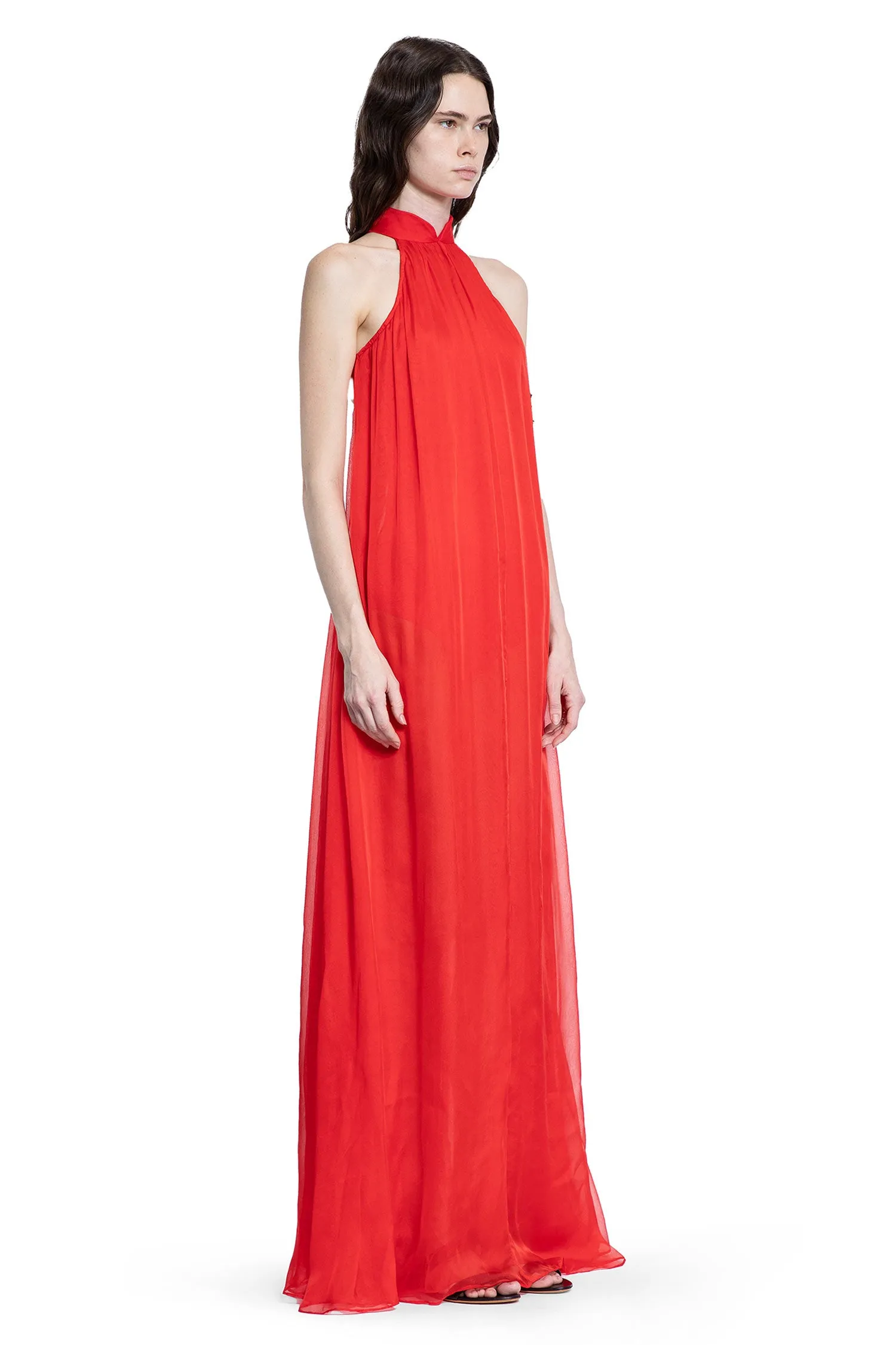 Chiffon Resort Gown in Red