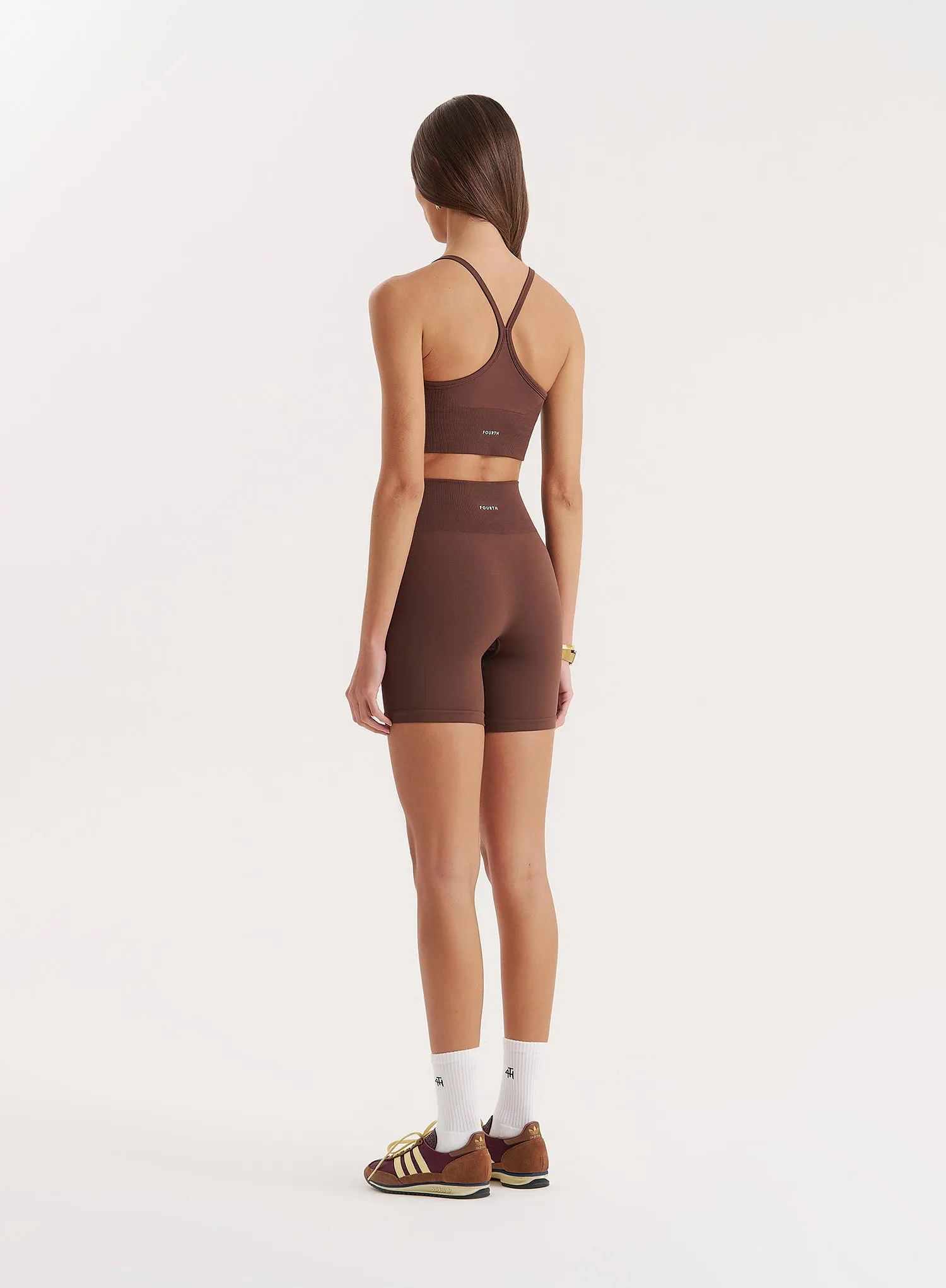 Chocolate Racer Back Seamless Sports Bra- Jenna