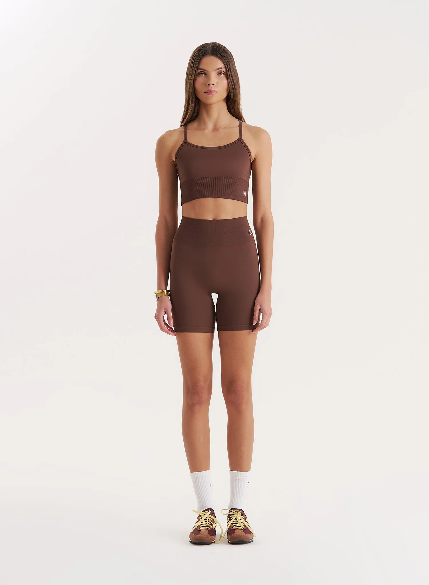Chocolate Racer Back Seamless Sports Bra- Jenna