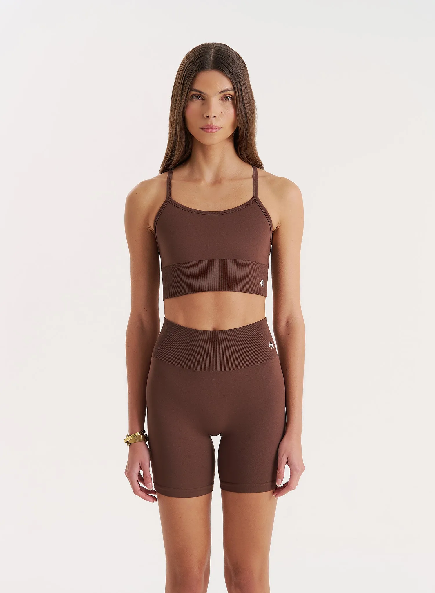 Chocolate Racer Back Seamless Sports Bra- Jenna