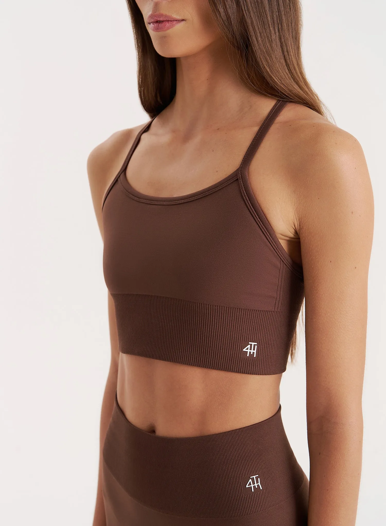 Chocolate Racer Back Seamless Sports Bra- Jenna
