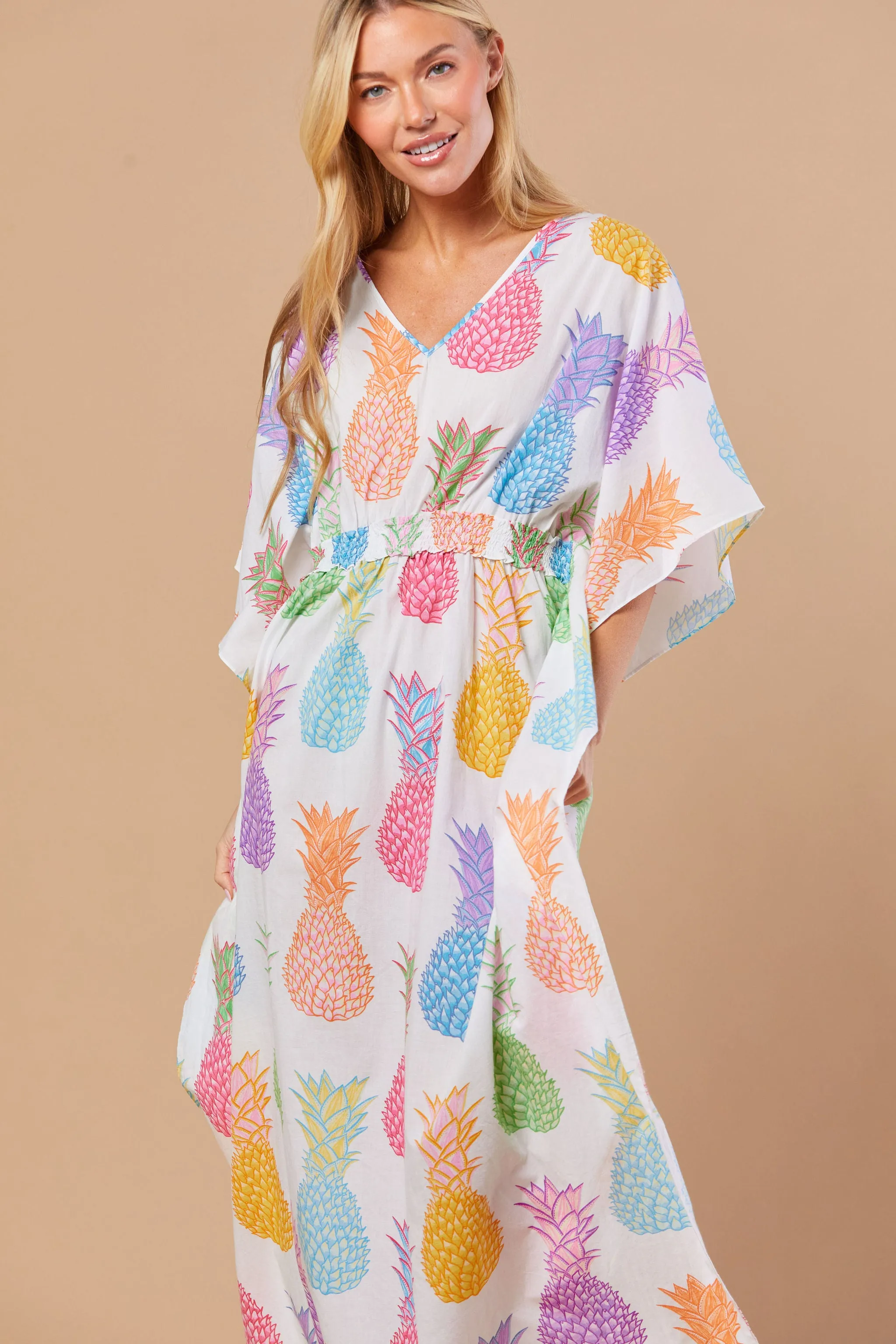 Christy Caftan in Rainbow Pineapple