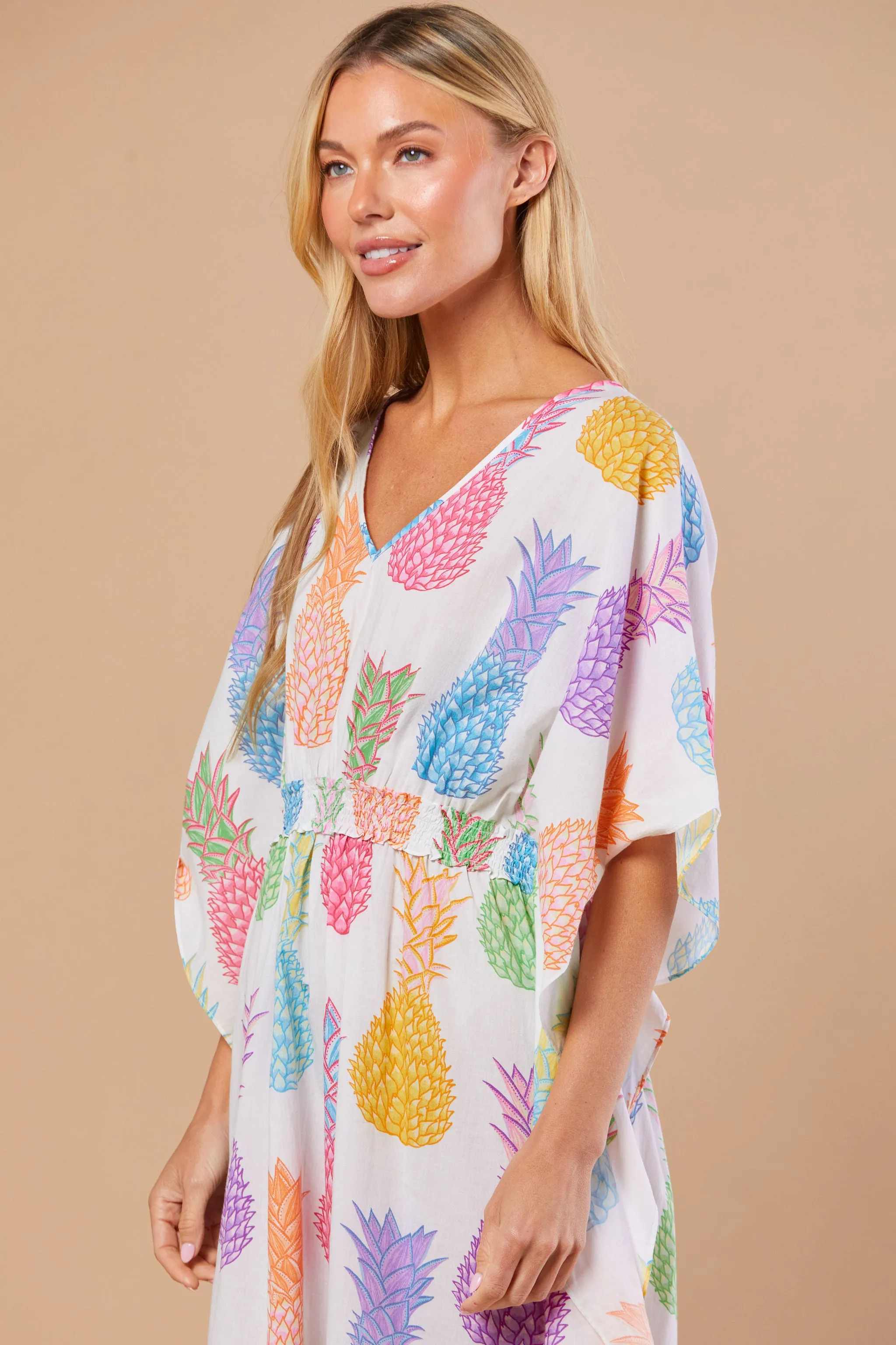 Christy Caftan in Rainbow Pineapple