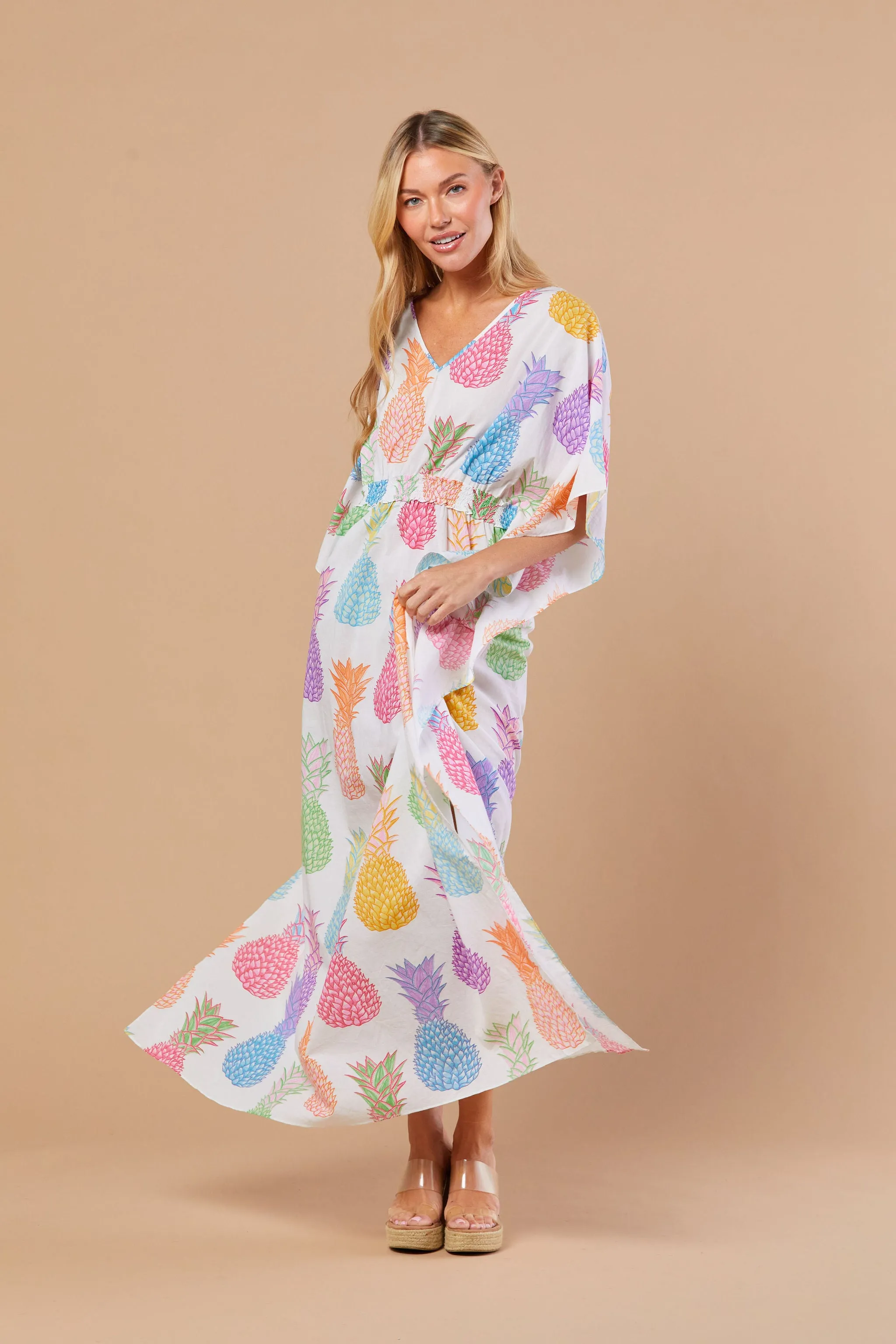 Christy Caftan in Rainbow Pineapple