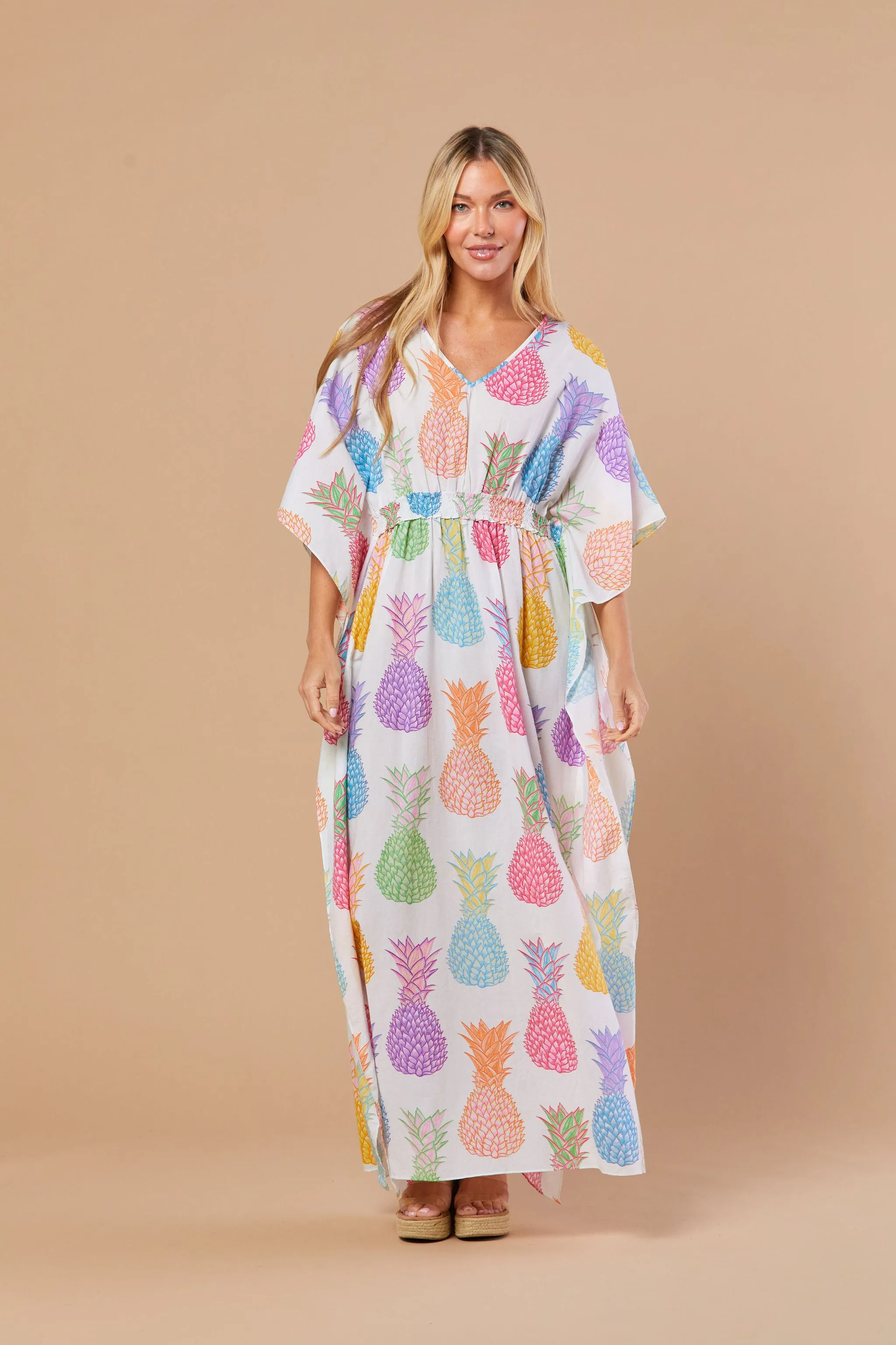 Christy Caftan in Rainbow Pineapple