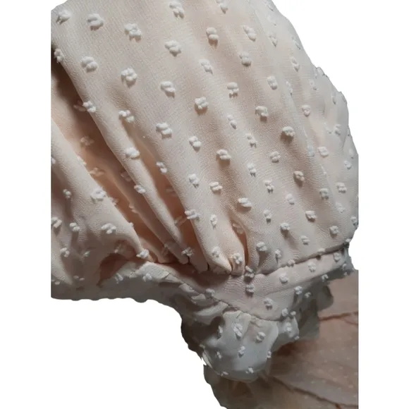 CISTAR New York Swiss Dot Ruffle Midi Dress Size L