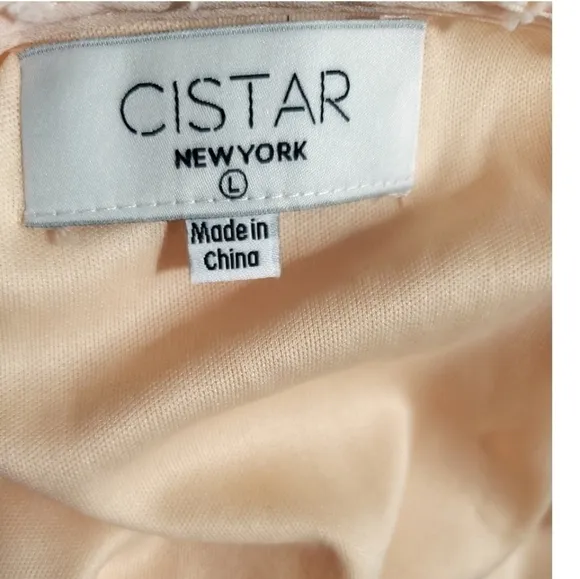 CISTAR New York Swiss Dot Ruffle Midi Dress Size L