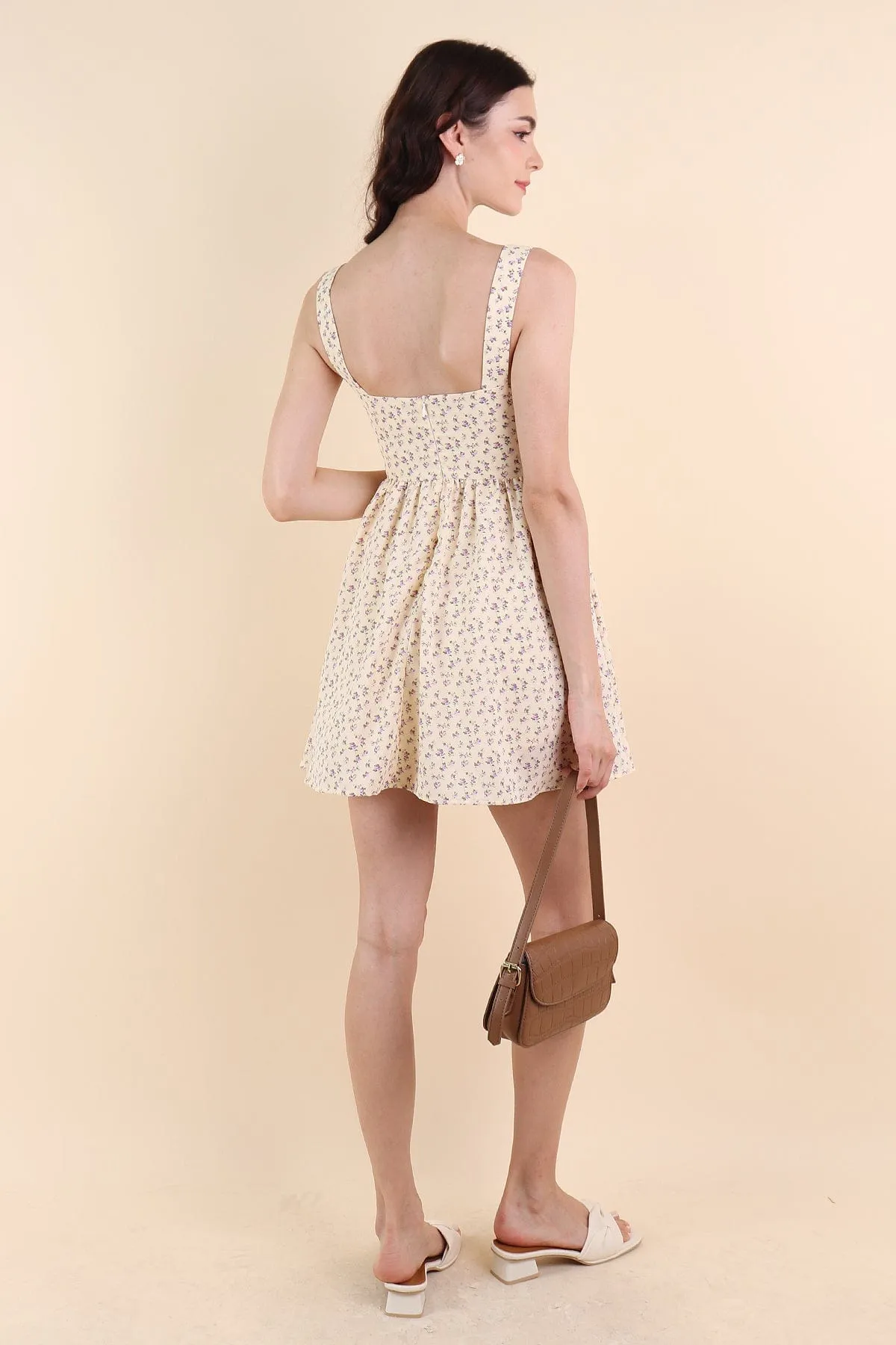 CLOVER FLORAL ROMPER DRESS IN DAFFODIL