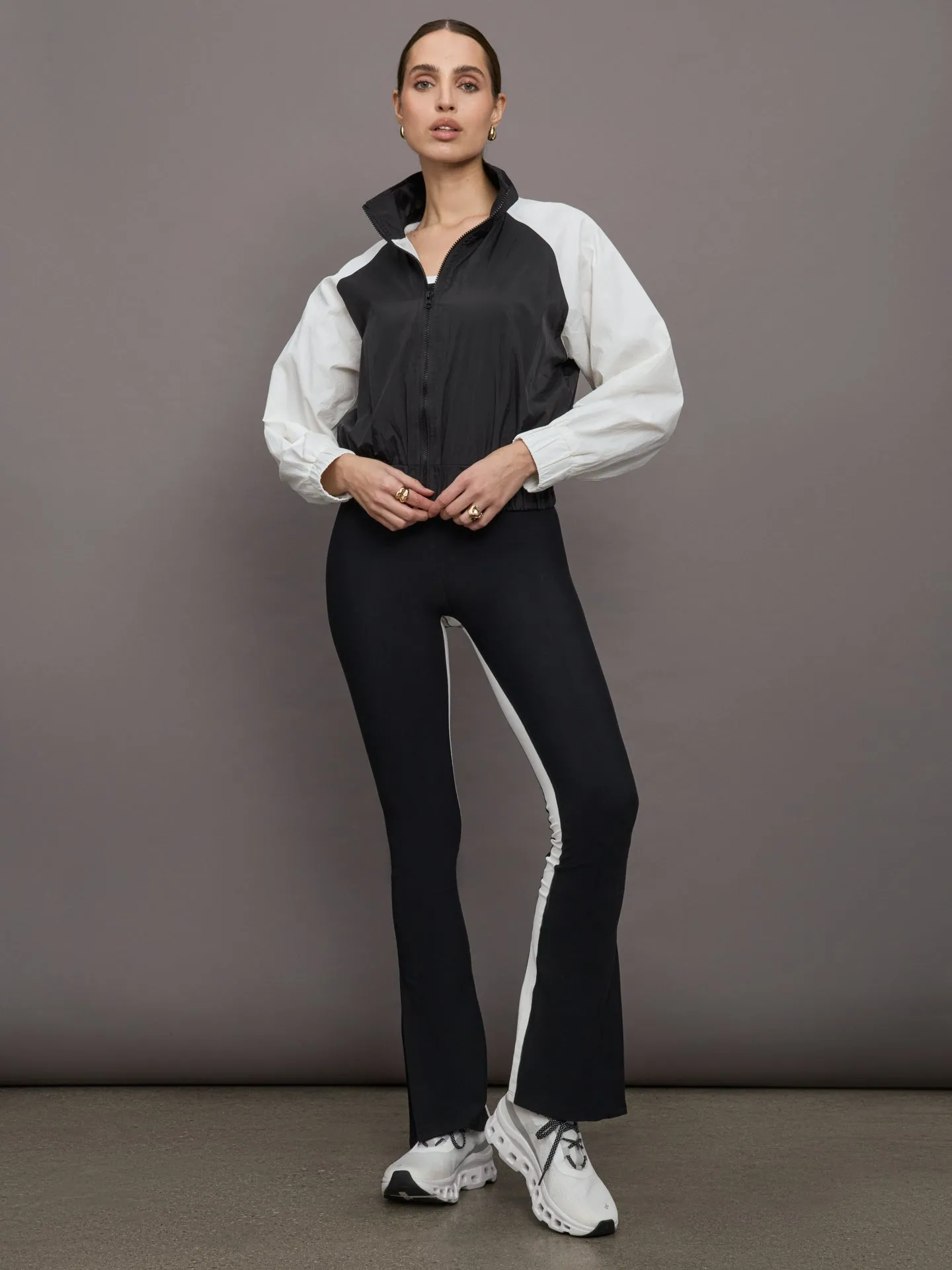 Colorblock Windbreaker - Black / Cloud Dancer