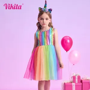 Colorful VIKITA Girls' Party Dress