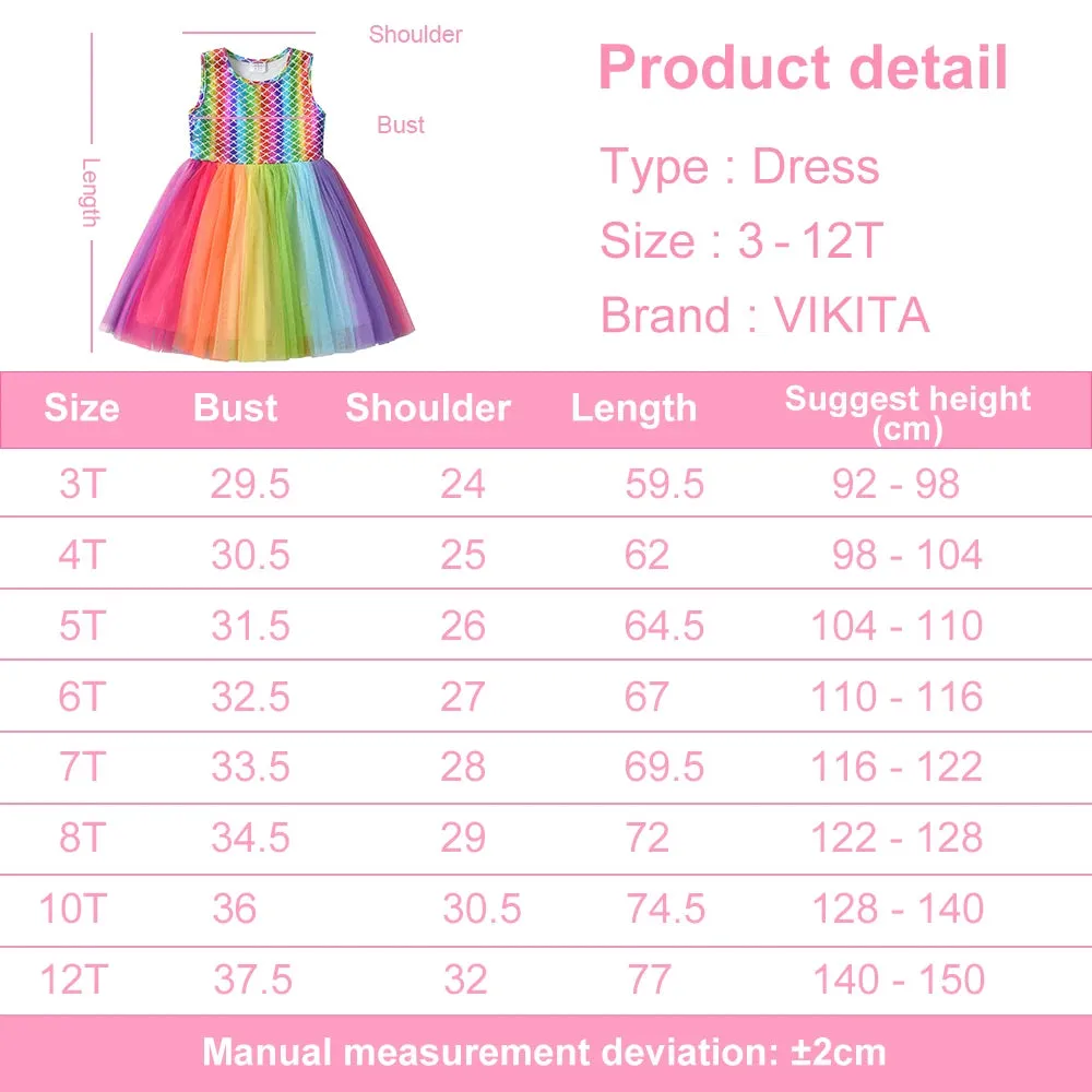 Colorful VIKITA Girls' Party Dress