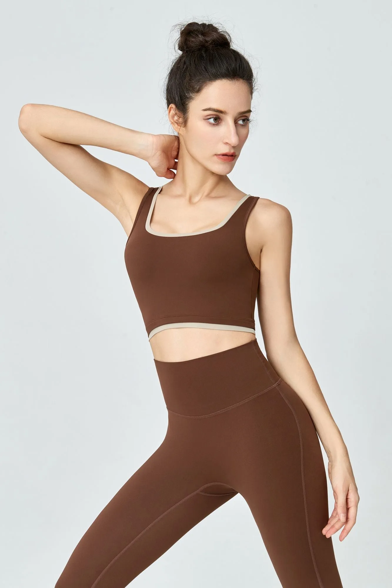 Contrast Edge Sports Bra & Leggings Activewear Set