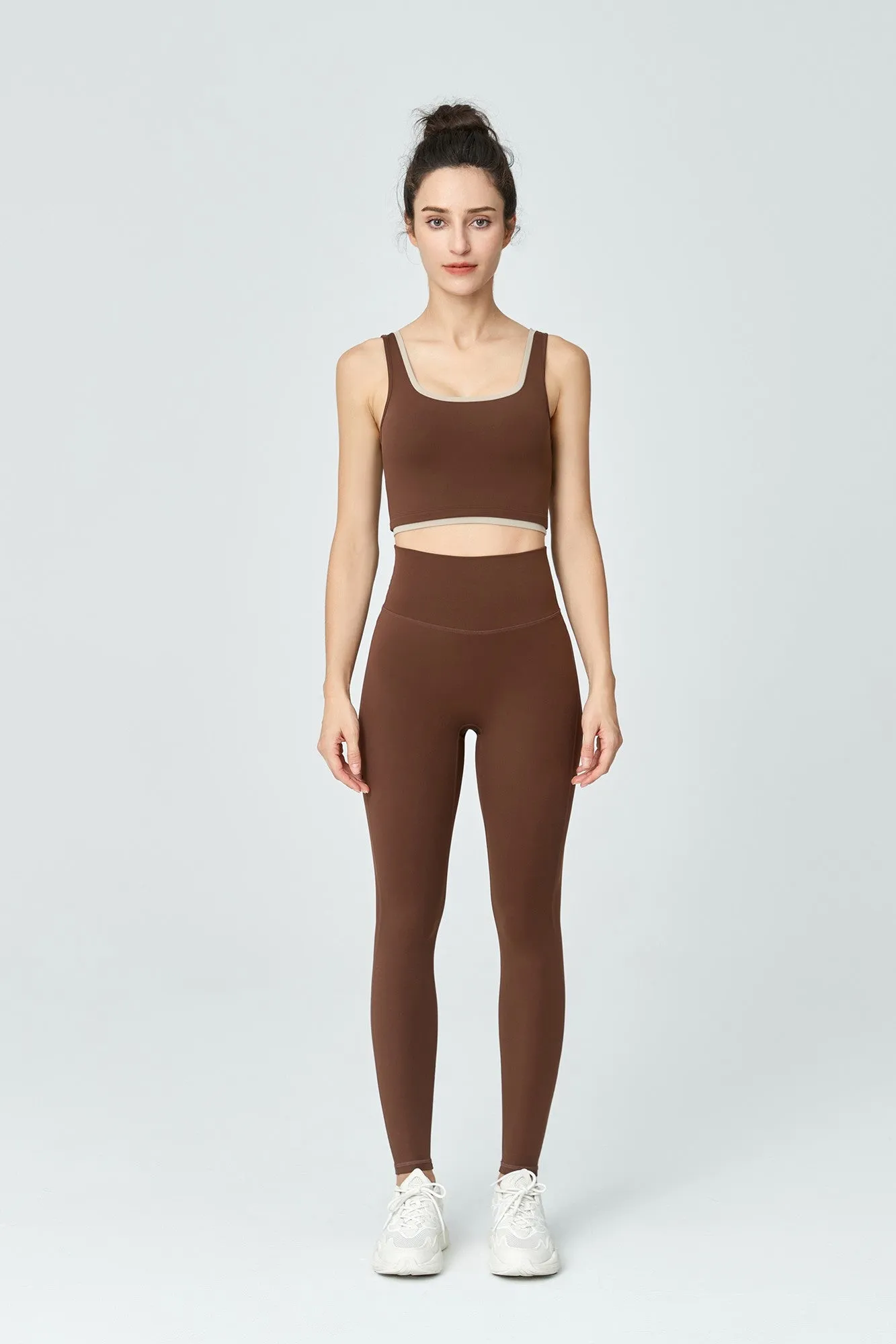 Contrast Edge Sports Bra & Leggings Activewear Set