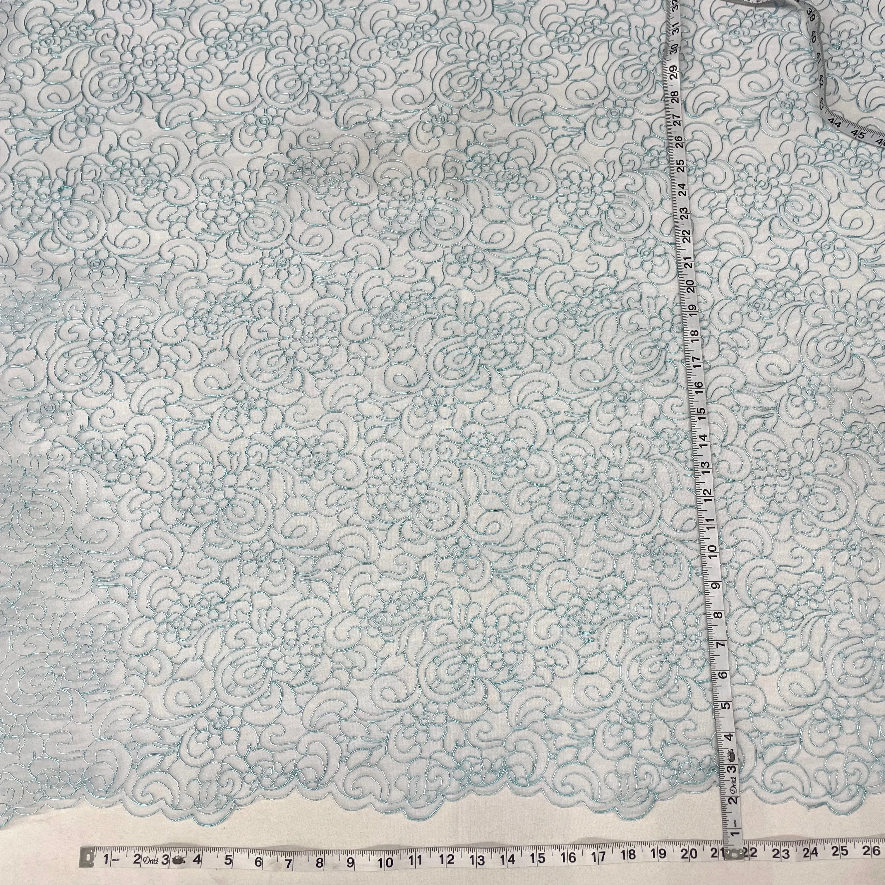 Corded Bridal Lace Fabric Embroidered on 100% Polyester Net Mesh | Lace USA - 90938W