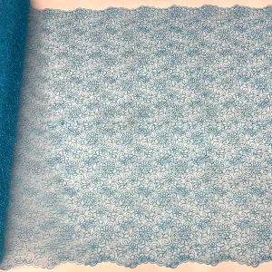 Corded Bridal Lace Fabric Embroidered on 100% Polyester Net Mesh | Lace USA - 90938W