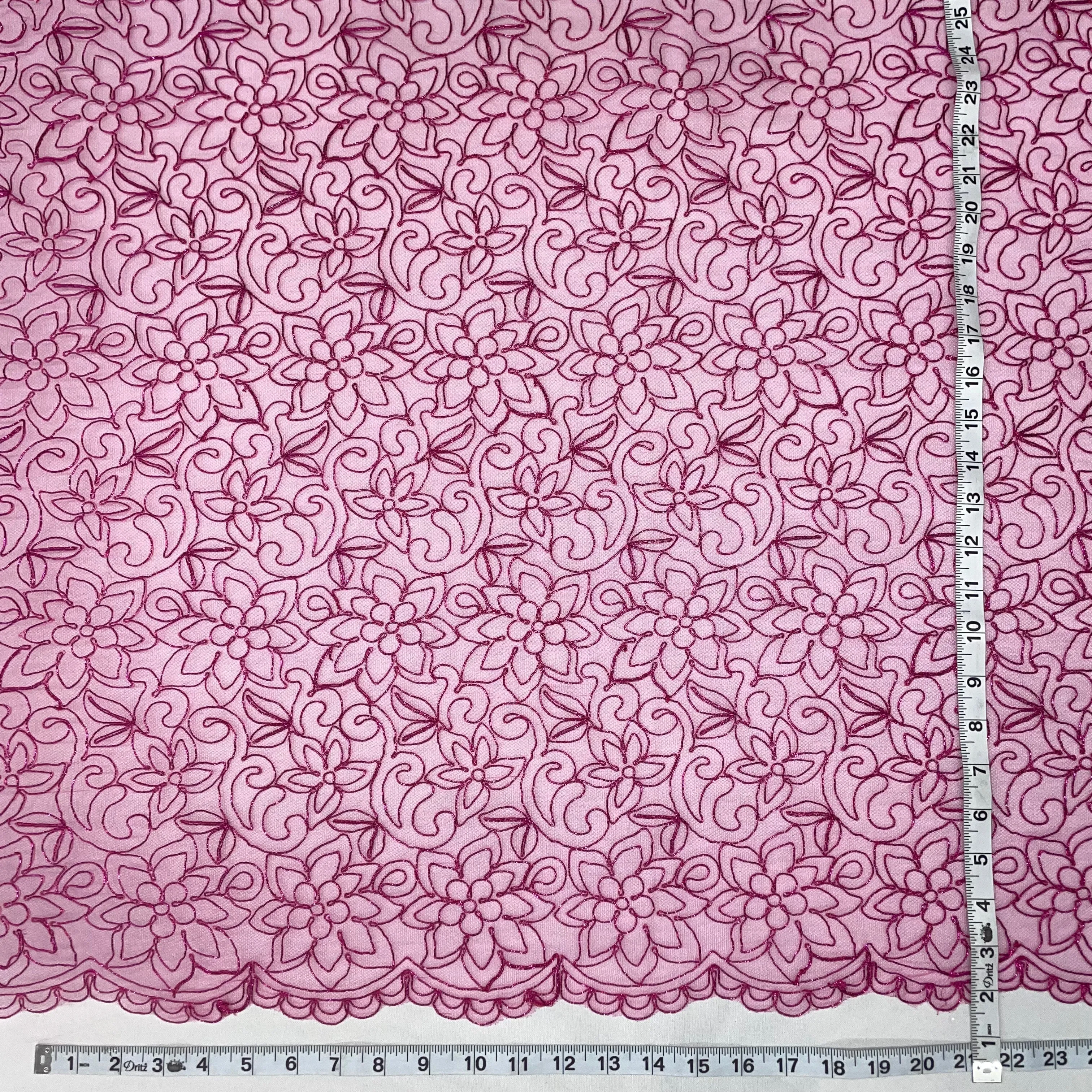 Corded Bridal Lace Fabric Embroidered on 100% Polyester Net Mesh | Lace USA - 91075W