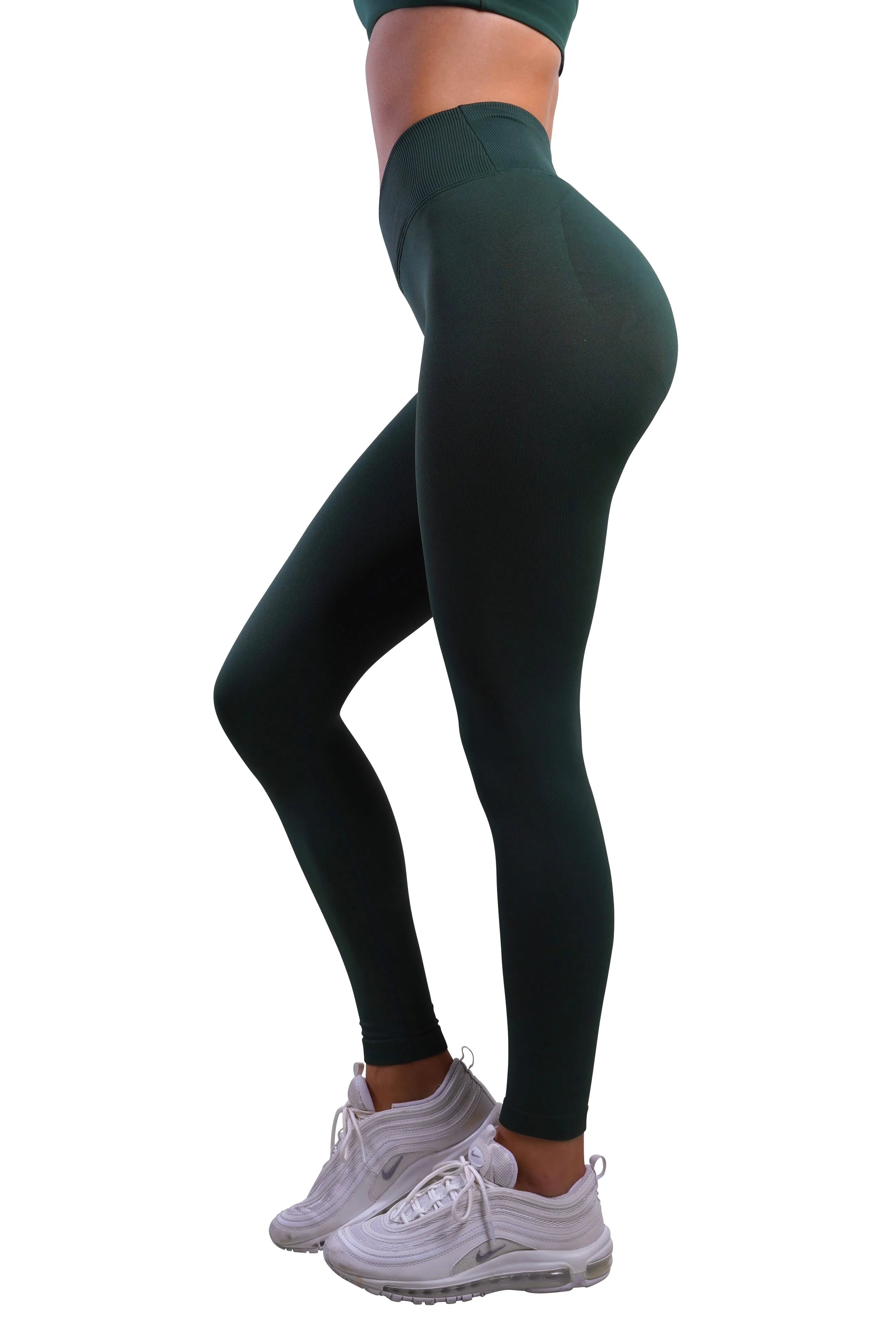 CORE V-WAIST LEGGINGS - FOREST GREEN