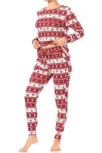 Cozy Snowing Santa PJ Set