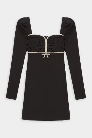 Crepe Mini Dress in Black