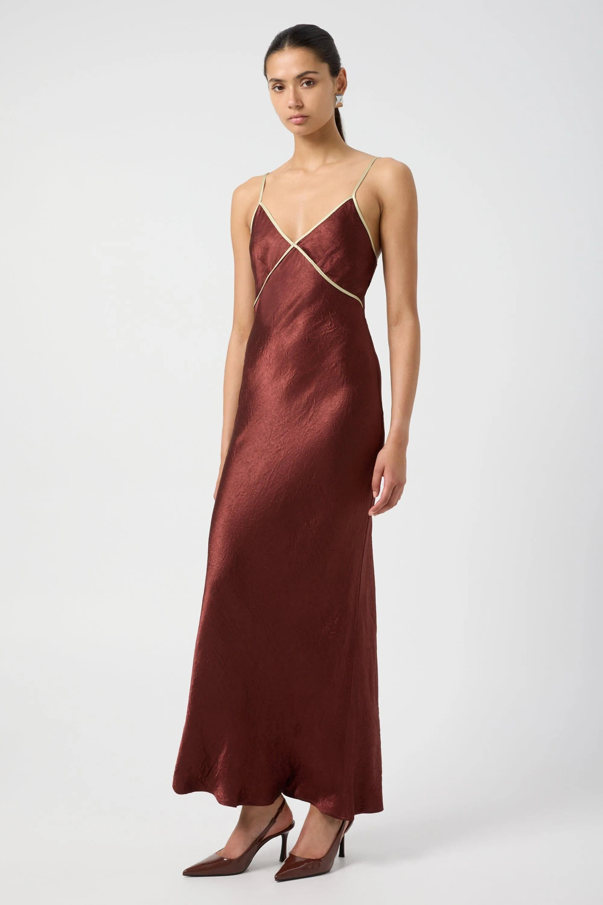 CRUSH CONTRAST BIND CAMI DRESS | SHIRAZ & APPLE
