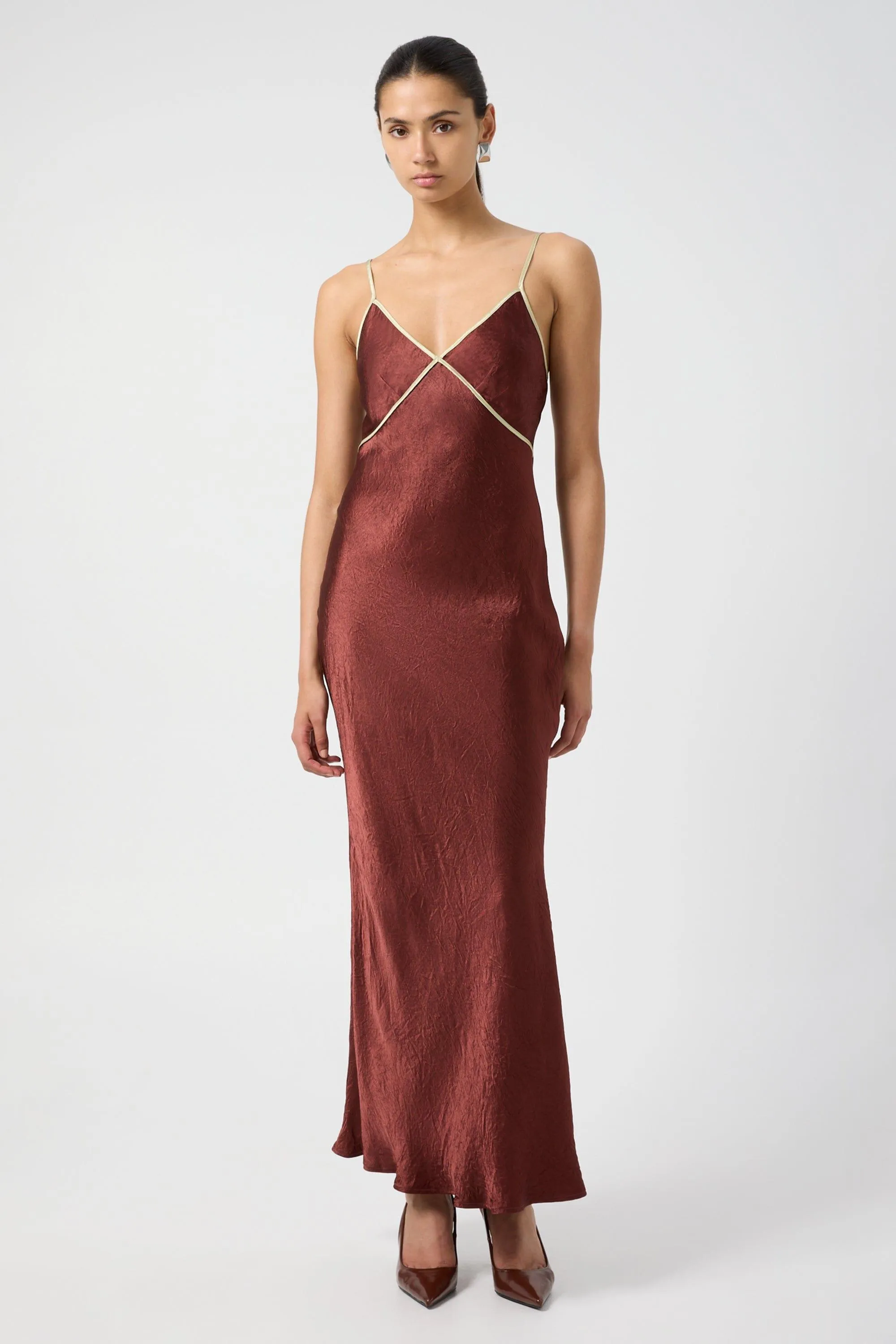 CRUSH CONTRAST BIND CAMI DRESS | SHIRAZ & APPLE