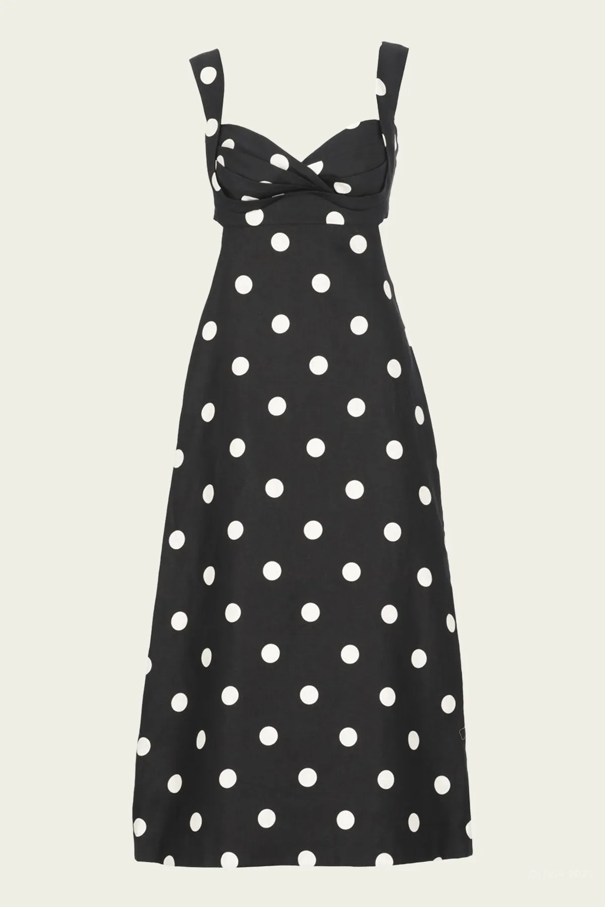 Crush Midi Dress in Black Cream Dot