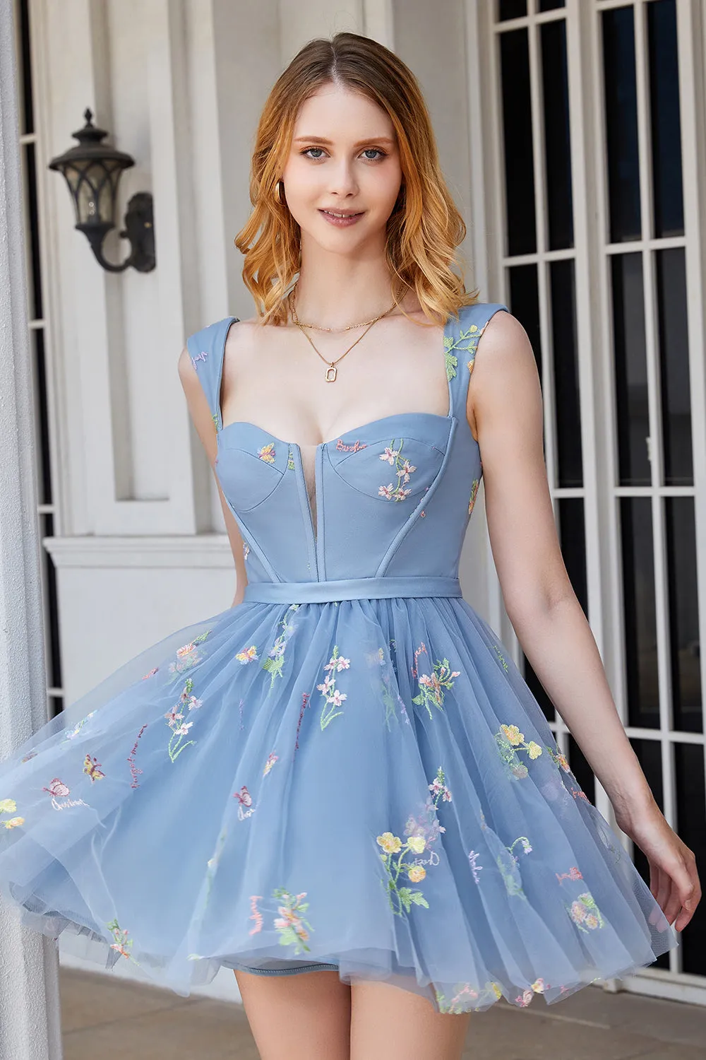 Cute Black A Line Sweetheart Corset Short Homecoming Dress