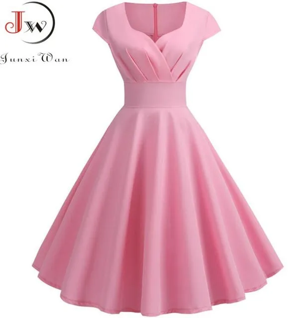 Cute Pink Summer Swing Vintage Dress