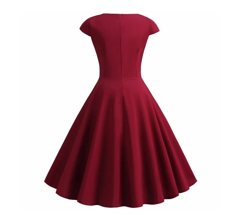 Cute Pink Summer Swing Vintage Dress