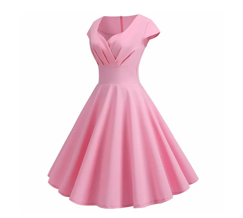 Cute Pink Summer Swing Vintage Dress