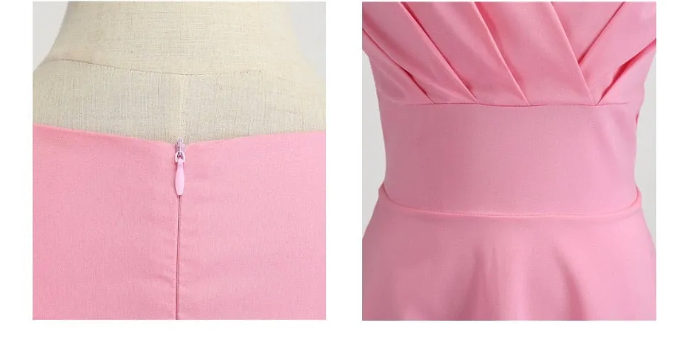 Cute Pink Summer Swing Vintage Dress