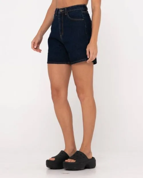 Cyprus High Denim Short - Deep Blue